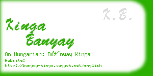 kinga banyay business card